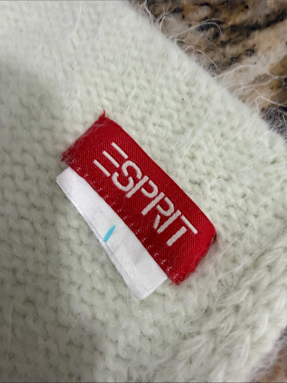 Esprit Pale Green Angora Blend Knit Scarf Soft Fuzzy Winter Wrap 14.5x60 Vintage - Picture 3 of 5